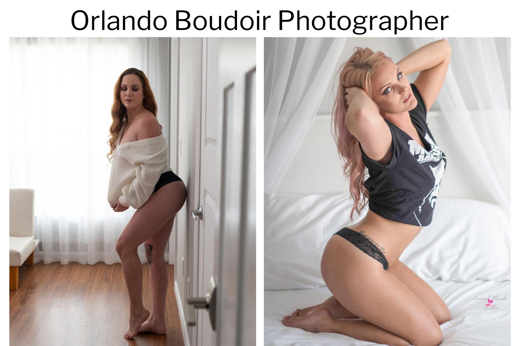 Women in a boudoir photo shoot